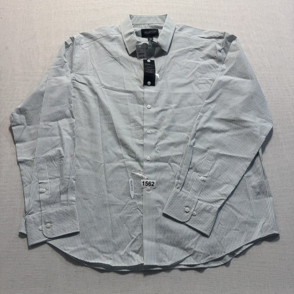 Awearness Kenneth Cole Button Down Mens Sz XXL Blue Striped New